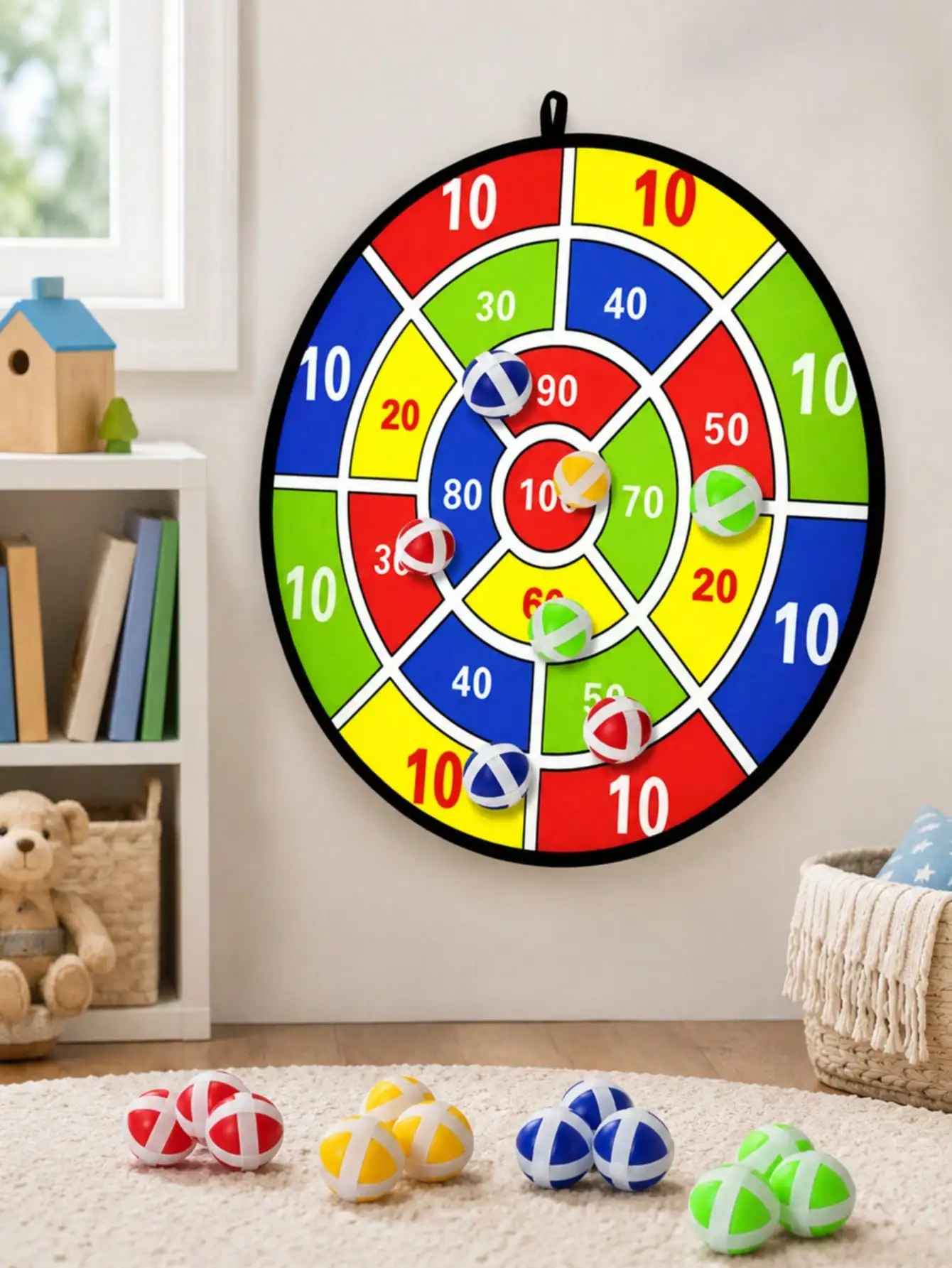 Party Games For 5 Year Olds Indoors - مجموعة لوحة رمي الكرات اللاصقة 6