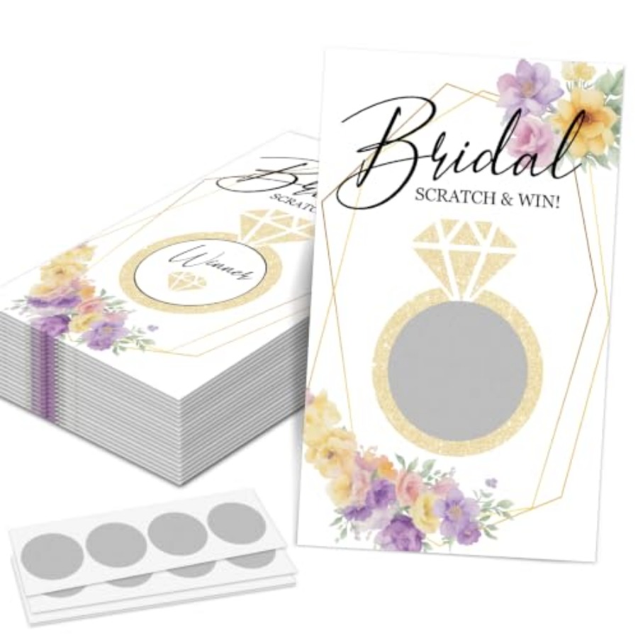 Party Games Bridal Shower - لعبة خدش لحفل الزفاف بتصميم حلقة