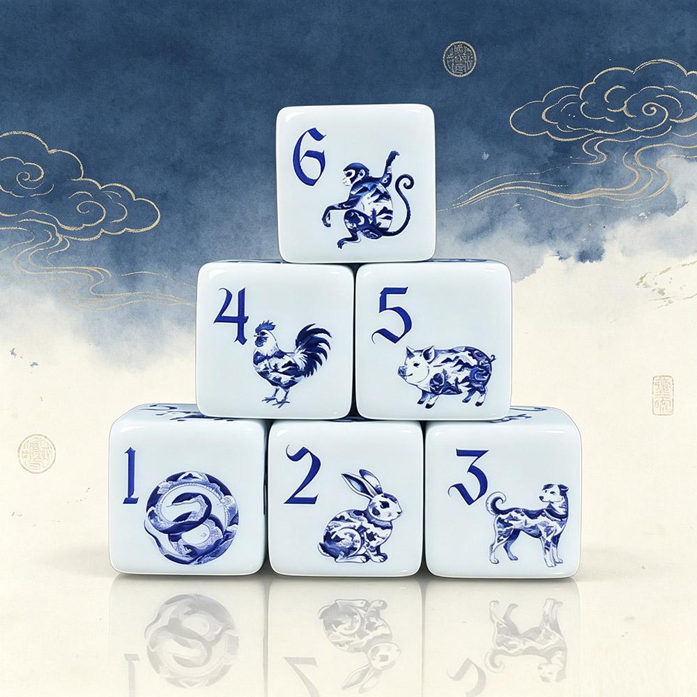 Zodiac Party Games - 12 قطعة من مكعبات الأكريليك المطبوعة