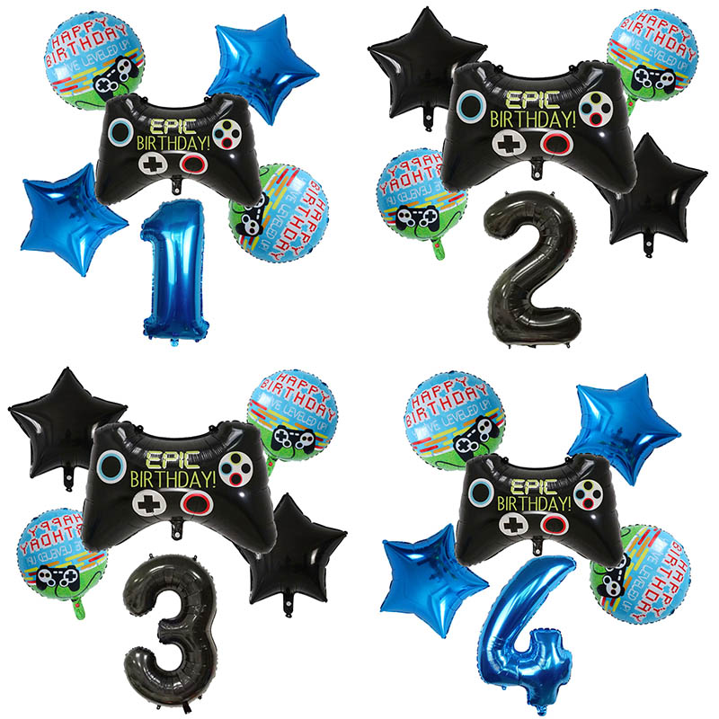 Party Games Kids Birthday - 6 قطع بالونات هيليوم على شكل