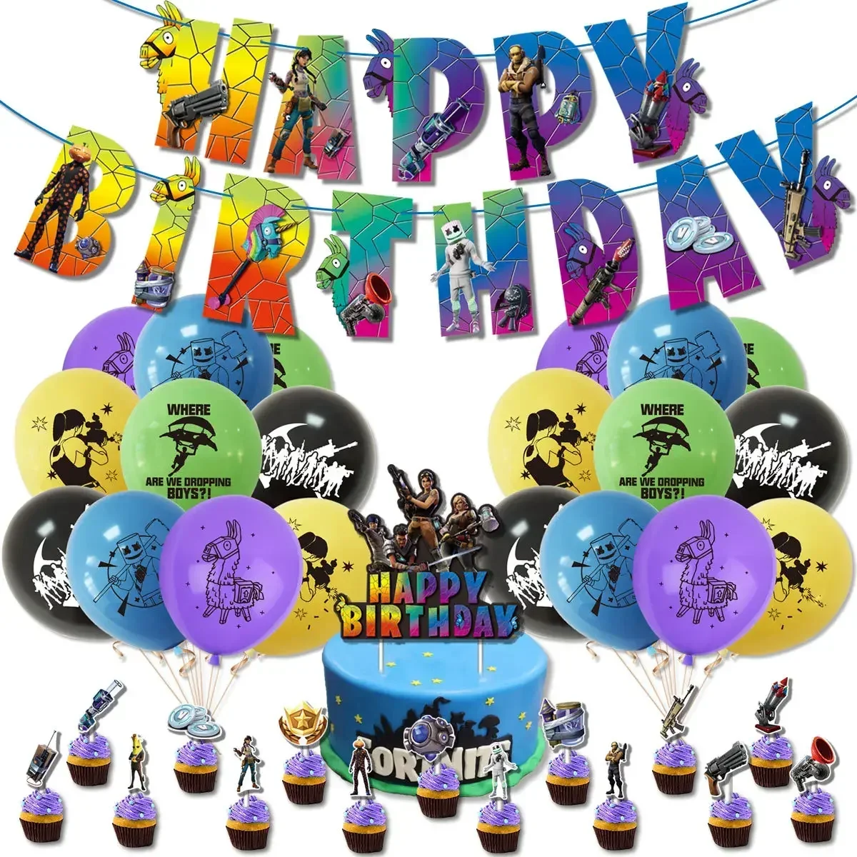 بالونات حفلات بتصميم لعبة فورت - مراجعة Party Games Kids Birthday وسعره
