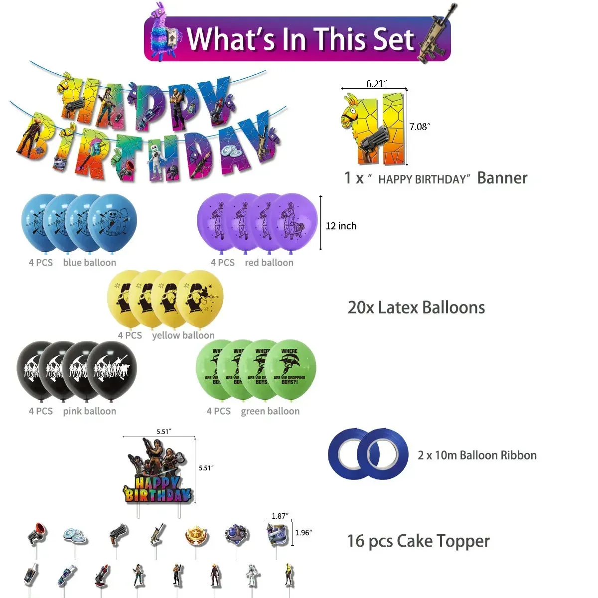 بالونات حفلات بتصميم لعبة فورت - مراجعة Party Games Kids Birthday وسعره