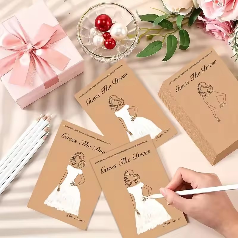 10/20 مجموعات تخمين فستان الزف - مراجعة Party Games Bridal Shower وسعره