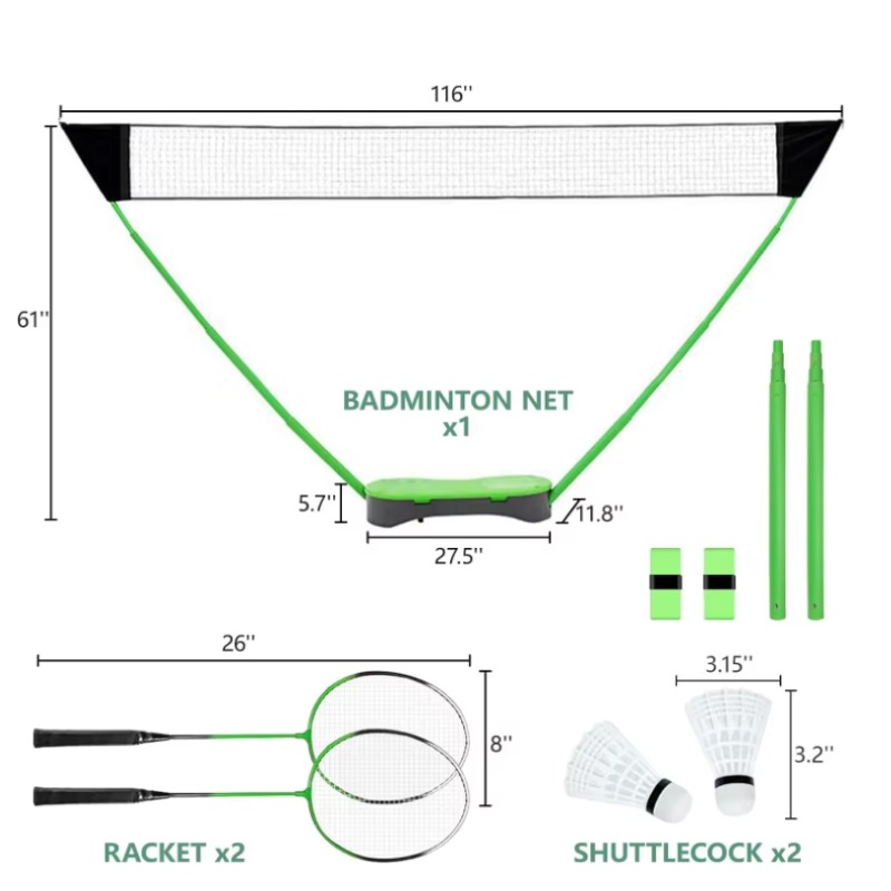 مجموعة رياضية خارجية محمولة عا - مراجعة Badminton Set Garden وسعره
