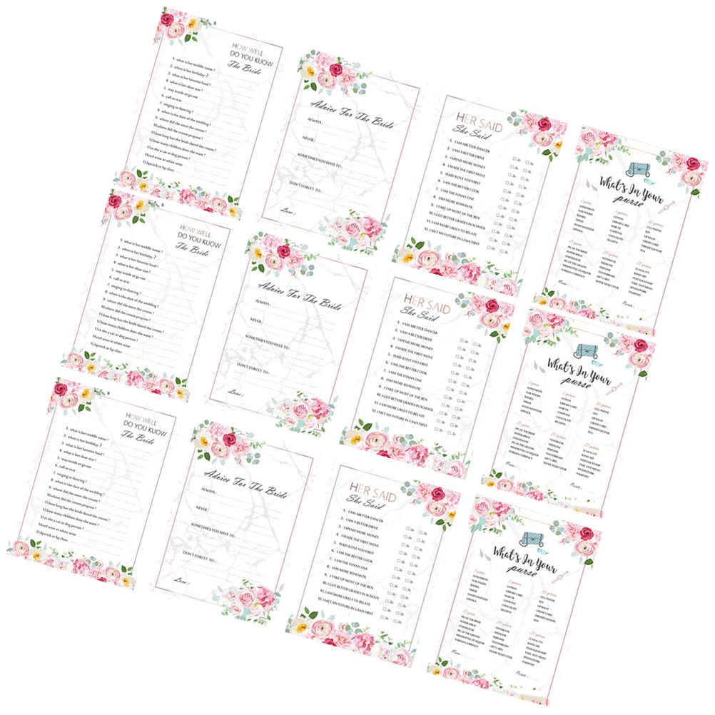 ٤٨ بطاقة ألعاب لحفلات توديع ال - مراجعة Party Games Bridal Shower وسعره