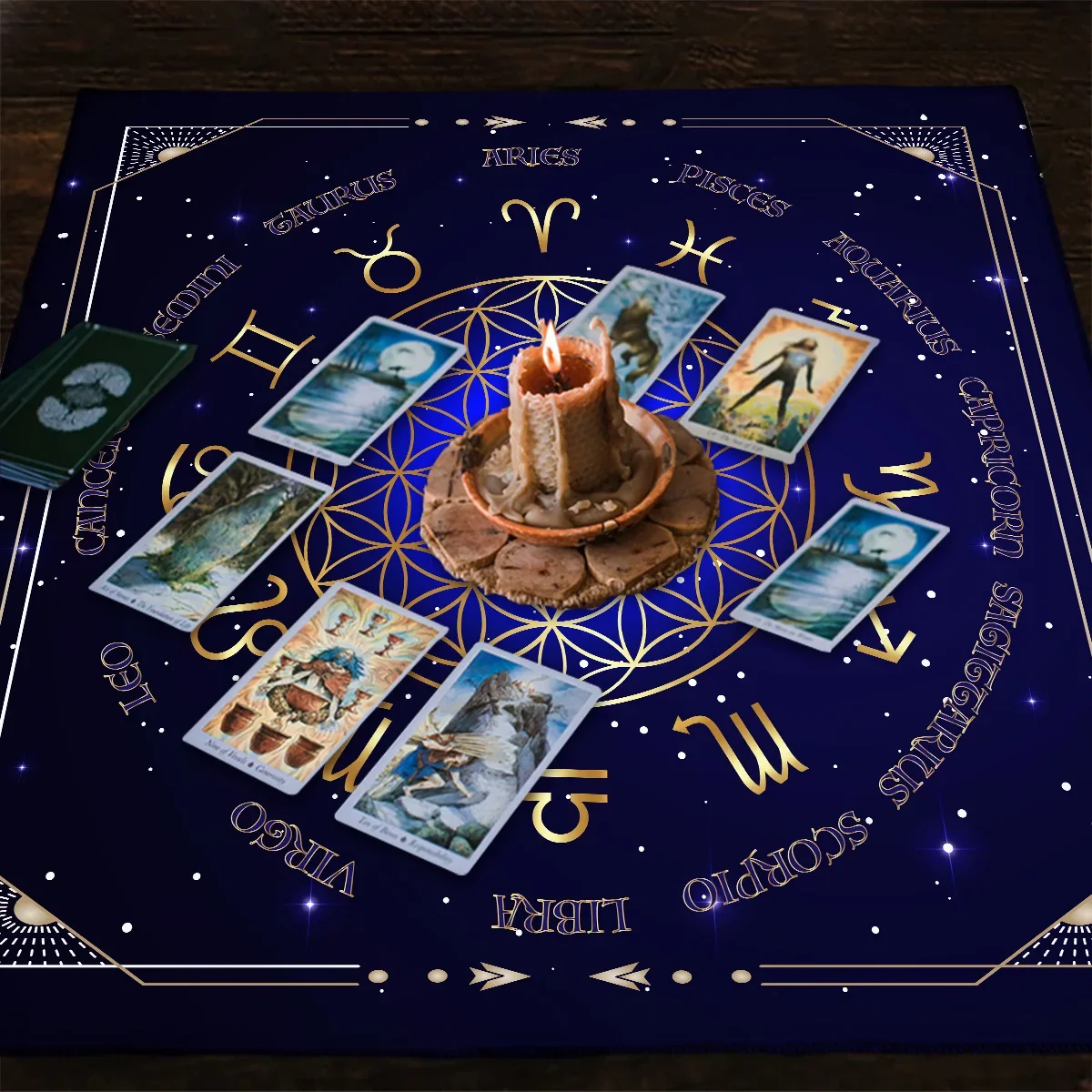 مفرش طاولة التارو مع عجلة الأب - مراجعة Zodiac Party Games وسعره