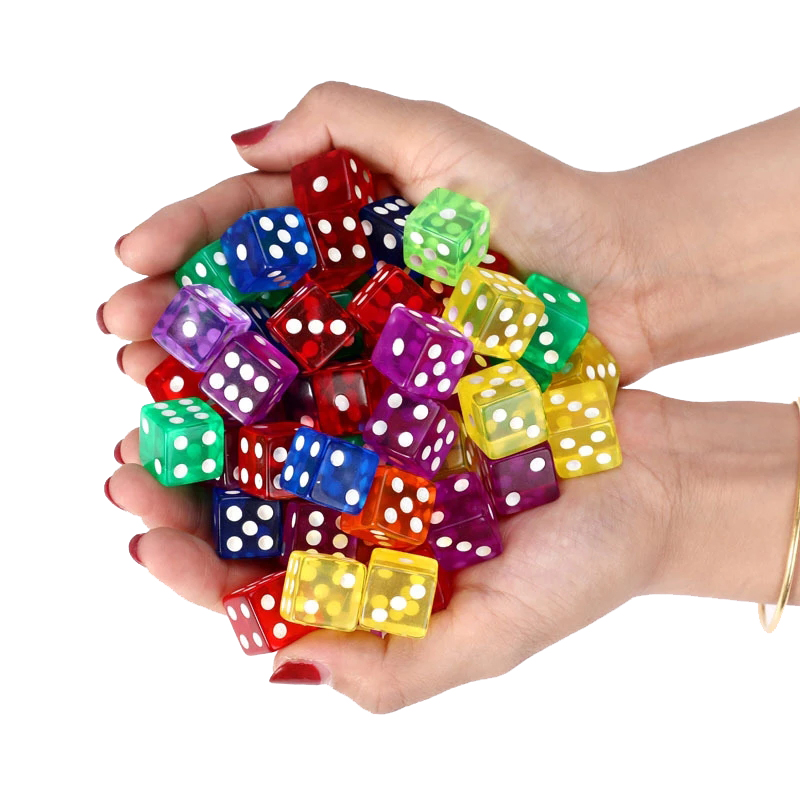 10 قطعة النرد الملون الشفاف 16 - مراجعة Party Games Juego وسعره