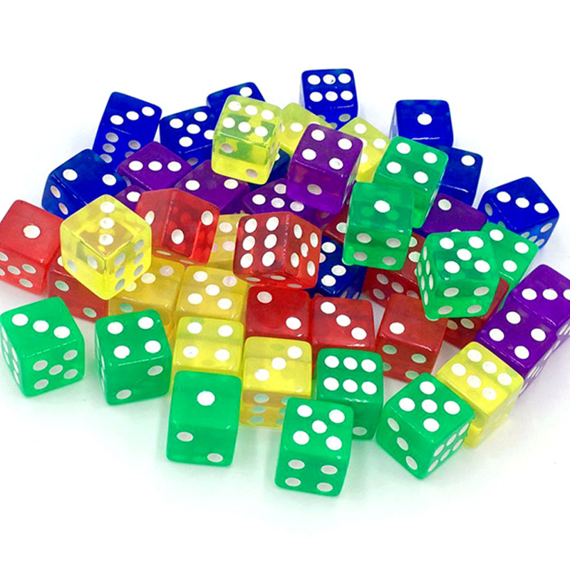 10 قطعة النرد الملون الشفاف 16 - مراجعة Party Games Juego وسعره