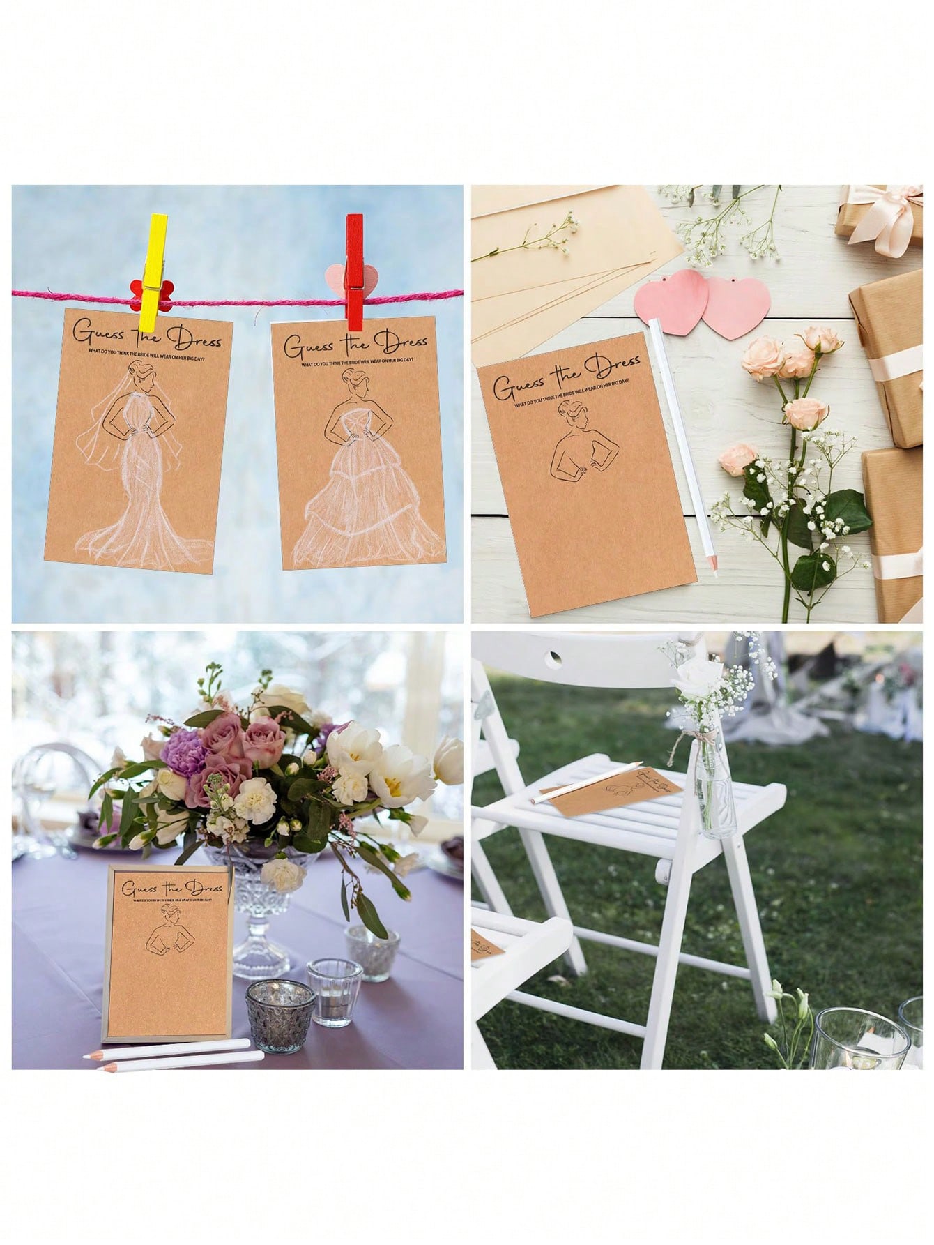 20/40 قطعة فستان تخمين لعبة دش - مراجعة Party Games Bridal Shower وسعره